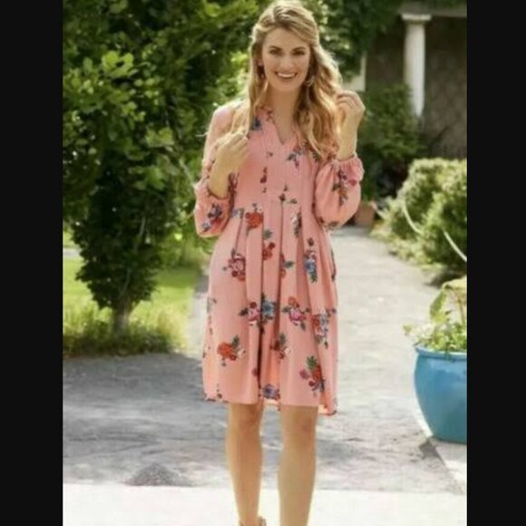 Matilda Jane Dresses & Skirts - Matilda Jane Let's Go Out Dress - Peach Floral Boho Dress - M